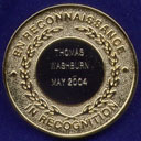 The Thom Washburn side of the Donor medal
